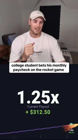 college student bets his monthly paycheck on the rocket game #blokes #rocketgame #kickstreaming 