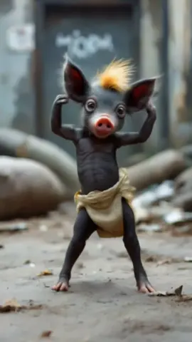 Diaper Black Pig Dance #pigdance #petdance #blackpig #黒豚 #金髪 