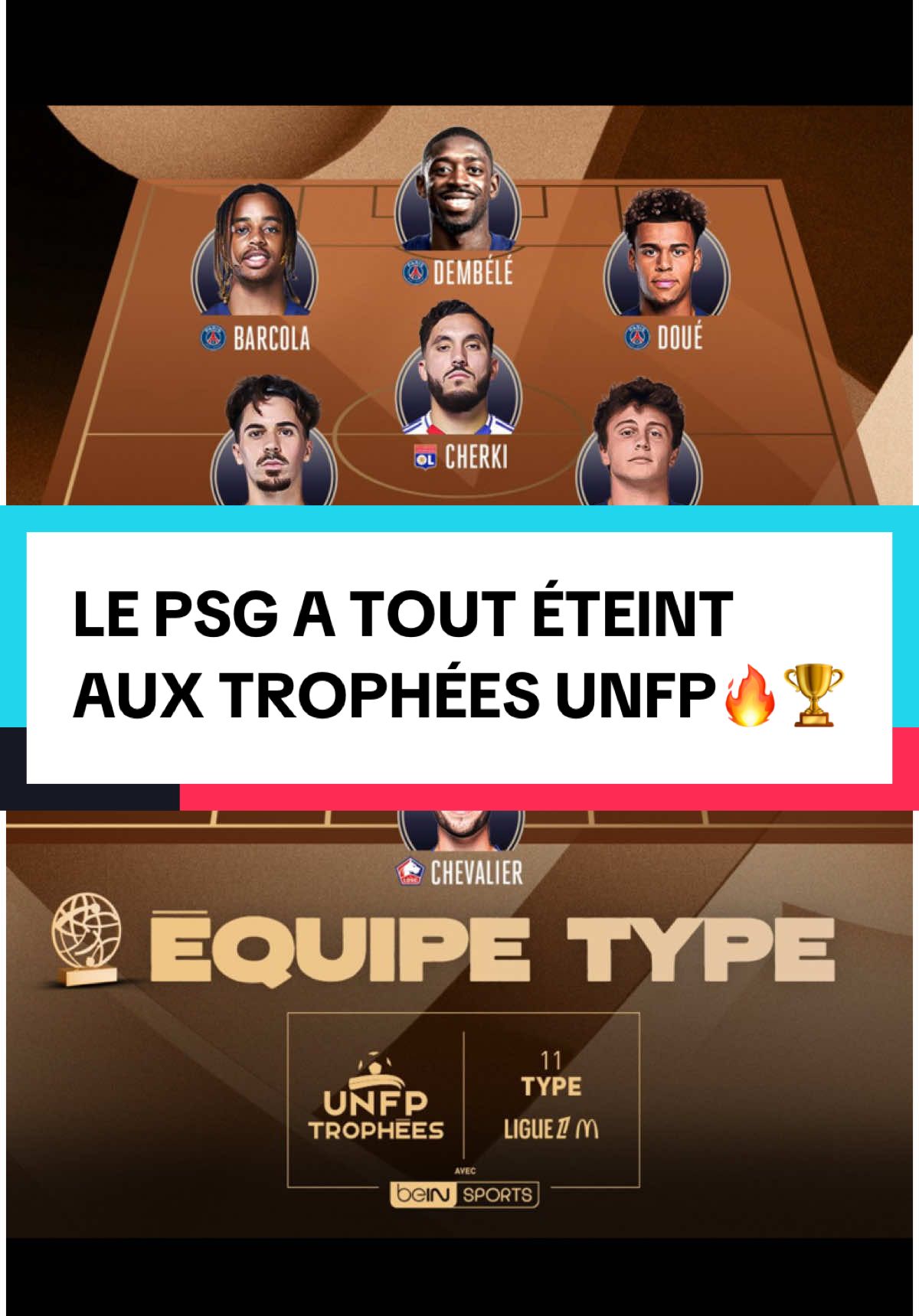 LE PSG A TOUT ÉTEINT  AUX TROPHÉES UNFP🔥🏆 #Football #psg #parissaintgermain #ligue1 #ol #losc #dembele #hakimi #cherki 