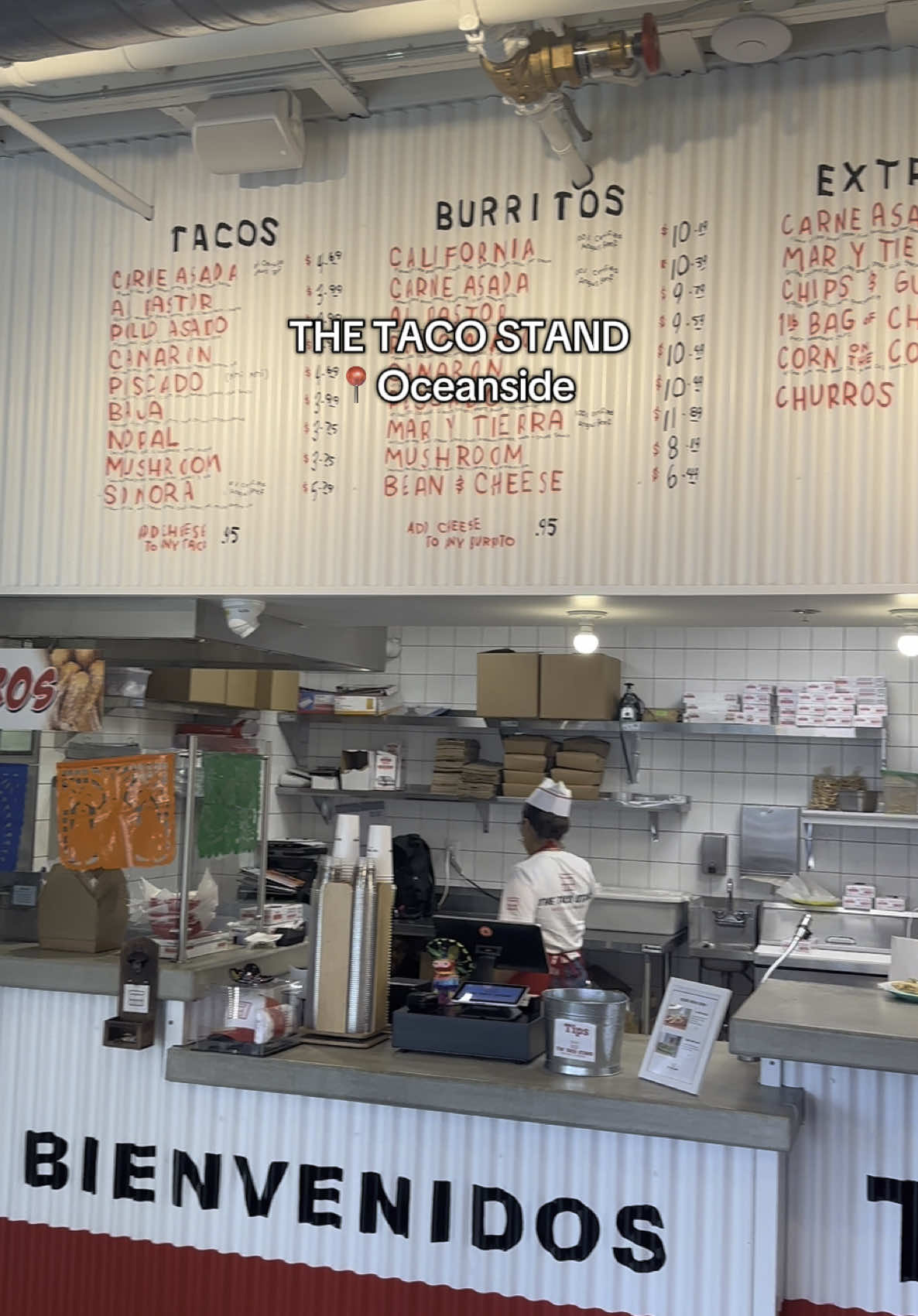 The Taco Stand is sooo good 🌮  Oceanside’s newest taco spot and I’m obsessed. Handmade tortillas, guac from scratch, and don’t forget some churros! #oceanside #newrestaurant #socalfoodie 