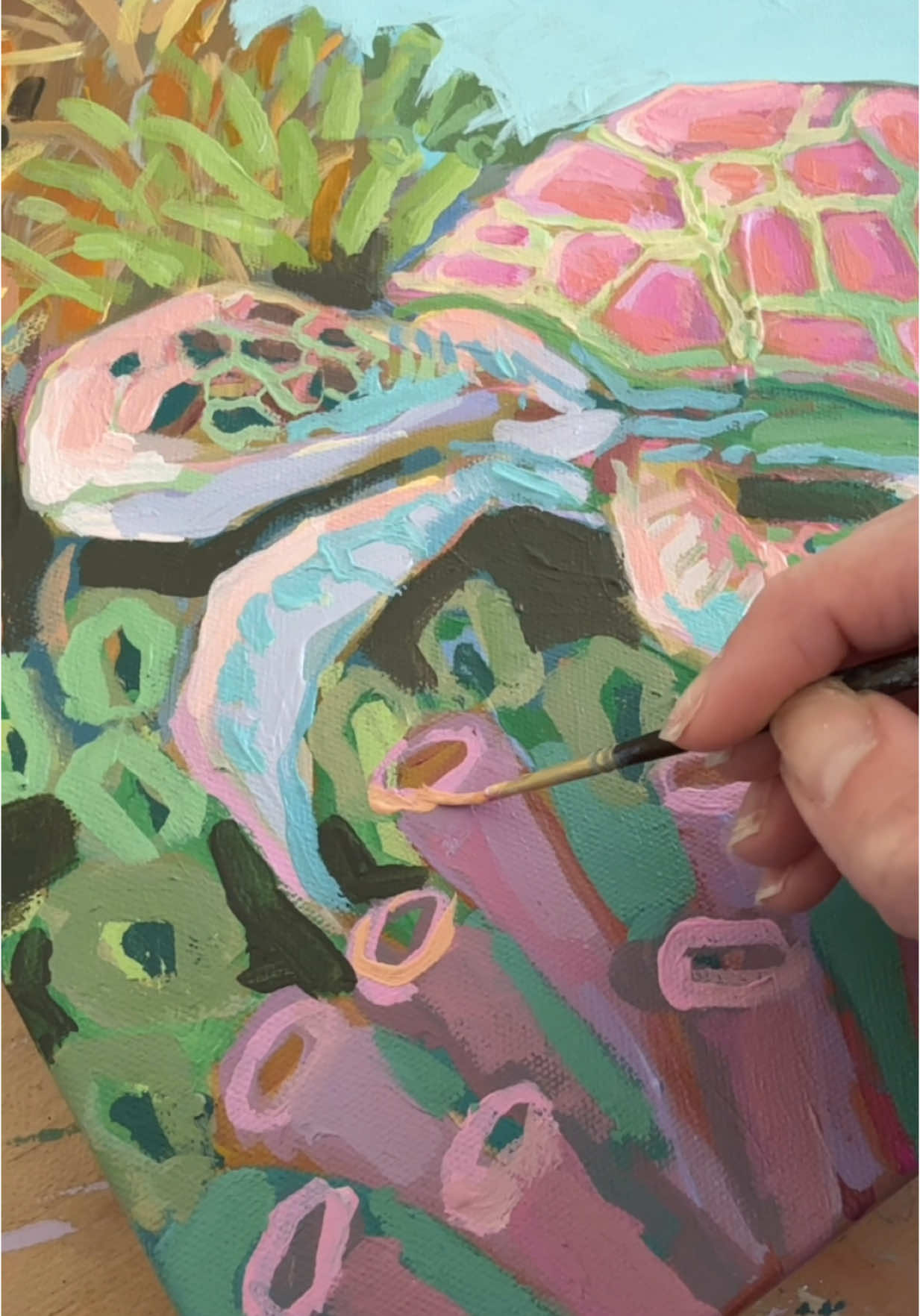 Well this was a fun little turtle to paint! Thinking about painting a few more sea creatures… what should I paint next?!