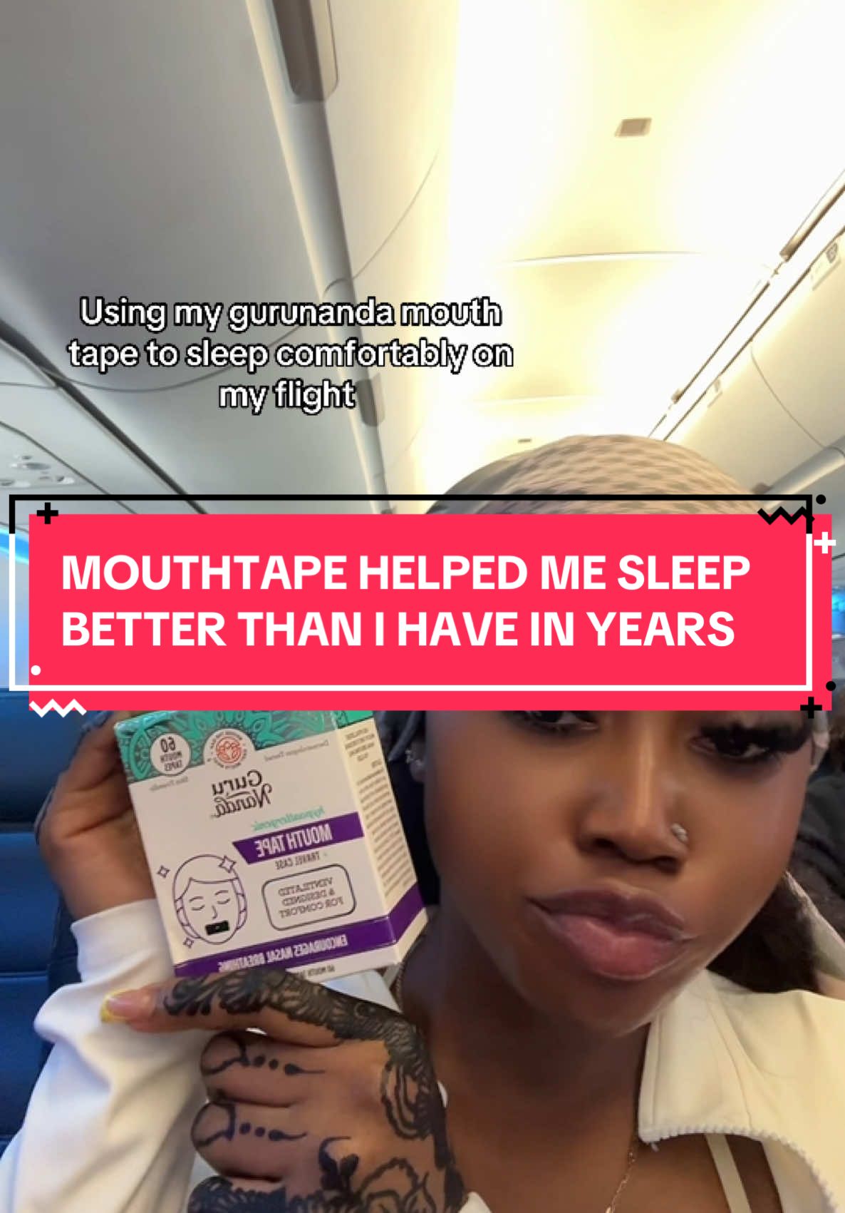 I thought mouth tape was weird until I woke up feeling more rested on my flight than I have in months.  @GuruNanda LLC @Puneet Nanda bridge the gap 