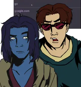 UPLOAD CAUSE IWAS STUPID AND FORGOT TO ADD THE TYPING 🥀🥀🥀@Kenny #nightcrawler #cyclops #kurtwagner #scottsummers #xmen #xmenevolution #art #artistoftiktok #fanart #kurtxmen #scottxmen 