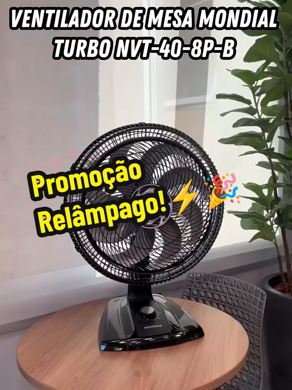 Promoção Relâmpago!!🥳🎉 ventilador de mesa Mondial turbo  NVT 40 8P 40c, três velocidades. #tiktokshopchegou  #tiktokshop 