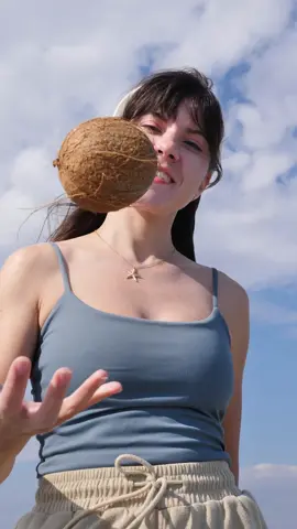 Hot days call for coconut milk! #coconut#yummy #asmr #DIY #fyp #bravegals #Outdoors