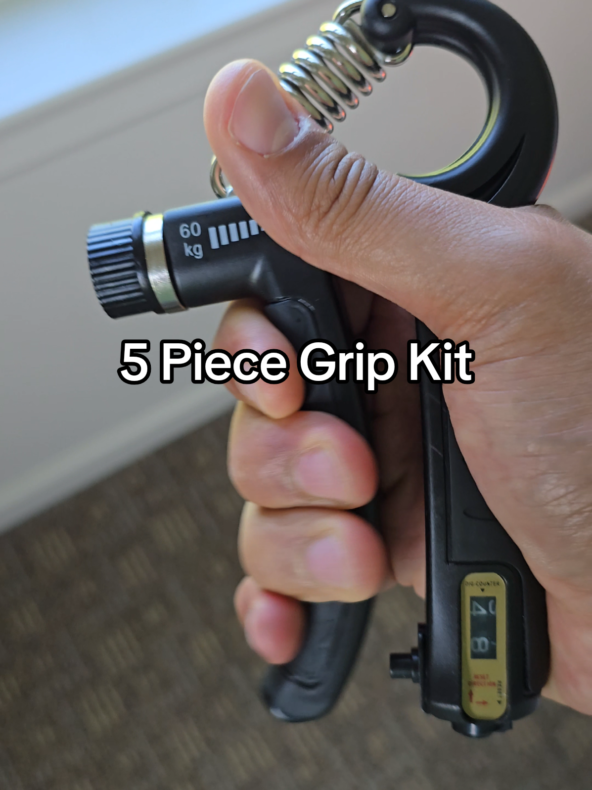 Level Up Your Hand Strength with This 5-Piece Grip Kit! Whether you're hitting the gym, recovering from an injury, or just want a firmer handshake—this 5-piece grip strengthener kit is your perfect training companion. It includes: 1. Adjustable Counting Hand Gripper – Train at your level with resistance you can control. 2. Finger Exerciser – Isolate and strengthen individual fingers. 3. Grip Ring – Squeeze and release for endurance and stress relief. 4. Stretch Band – Perfect for balance—strengthen the opposite motion! 5. Round Gripper – Hand Strength  Use it at home, during your commute, or even while watching TV. Great for athletes, musicians, gamers, or anyone wanting better grip, dexterity, and wrist endurance. Train smarter, grip stronger. Grab your kit today and start seeing results—one rep at a time.