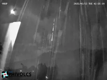 KANLAON VOLCANO ERUPTS ANEW, ALERT LEVEL 3 UP WATCH: An IP camera footage from 2:55 to 3:00 a.m. on Tuesday, May 13, 2025, shows multiple explosive pulses at Kanlaon Volcano, producing incandescent columns and pyroclastic density currents (PDCs) flowing down the southern slopes. Alert Level 3 remains in effect, which means the volcano is in a relatively high level of unrest. #CDNDigital 🎥: phivolcs-dost