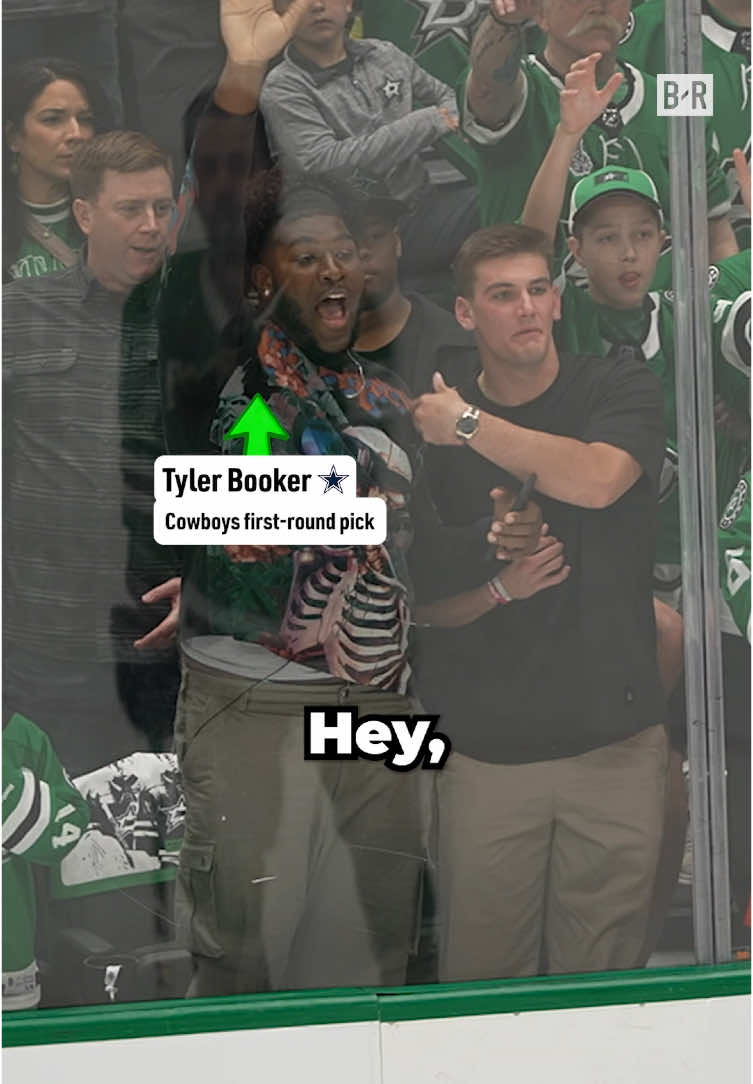 Cowboys’ 1st-RD draft pick Tyler Booker was hype at Jets-Stars game 🔥 #NHL #hockey #dallasstars #cowboys #nflfootball 