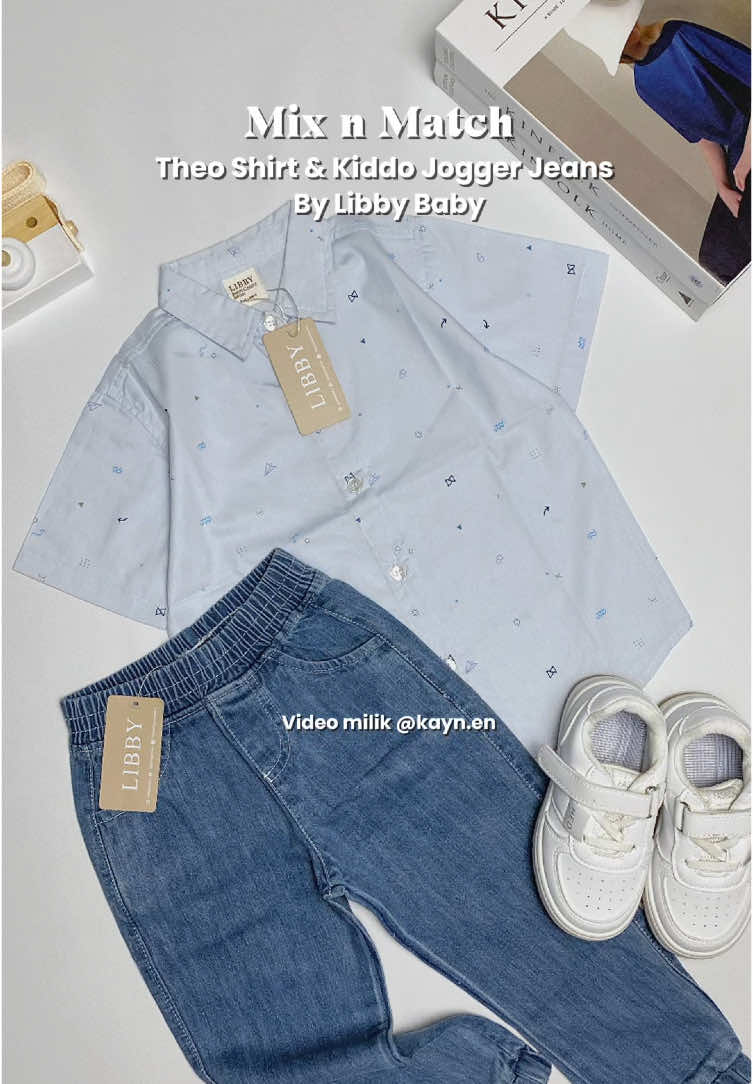 Casual outfit pakai kemeja & celana jogger jeans dr @Libby Baby Indonesia 😍🫶🏻✨#ootdanak #ootdanakcowok #ootdanaklakilaki #outfitanakcowok #outfitideas #kemejaanak #celanajeansanak #fyp 