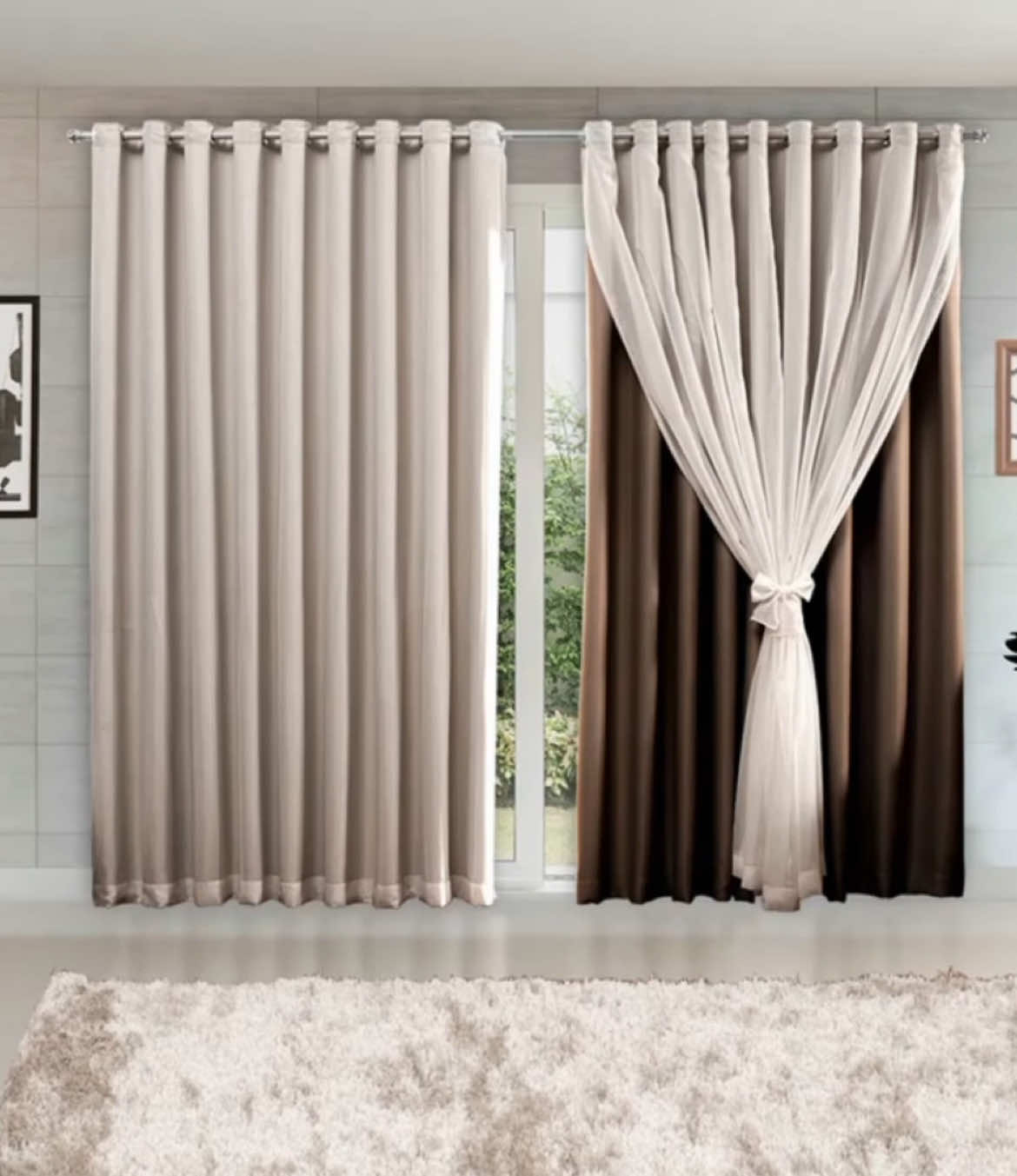 OFERTA RELÂMPAGO & Cortina de Microfibra c/ Voil e Forro 3,00 x 2,50 Decoração Quarto, Sala, Escritório, Janela Inteira Comente EU QUERO para receber a oferta. #ofertas #casa #decoracao 