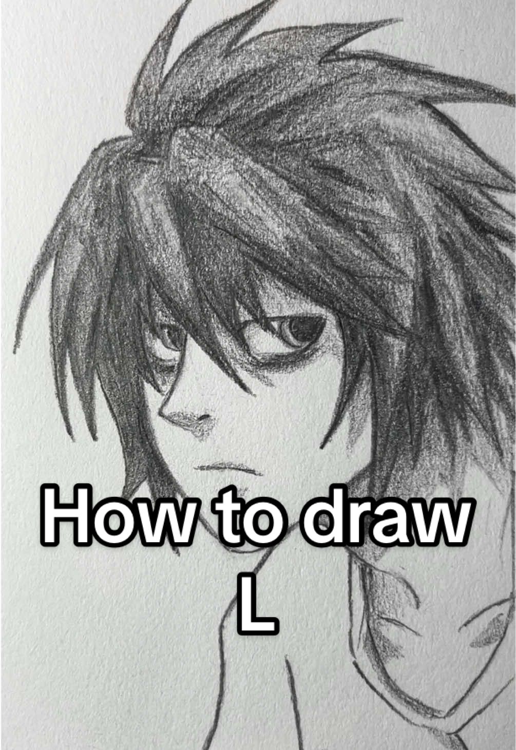 How to draw L Lawliet! Who should I draw next? #art #artistsoftiktok #drawing #tutorials #anime #deathnote #llawliet #lightyagami  how to draw l light yagami art drawing tutorial 