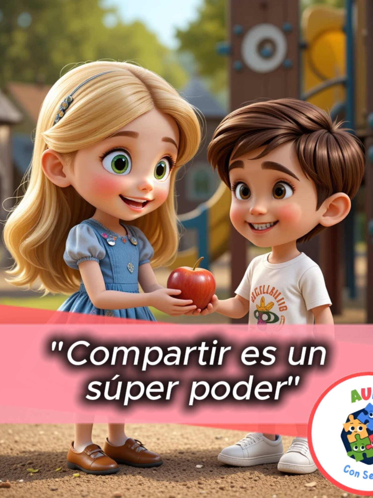 Compartir es un súper poder Hoy Victoria nos enseña que compartir es un súper poder. Cuando ve que Matías no tiene una manzana, ¡ella le da una con una gran sonrisa! 🍎✨   👧🧒 Valor del día: Generosidad  🎯 Edad recomendada: Niños de 3 a 6 años  💡 Enseñanza: Compartir con los demás nos hace sentir felices a todos.   🦋 Suscríbete a Aula Con Sentido para más historias cortas que enseñan valores con mucho amor y ternura 💖  👉 ¡Nuevos cortos cada semana! #generosidad #valoresparaniños #losvalores #educaciónconvalores #niñosfelicespadresfelices