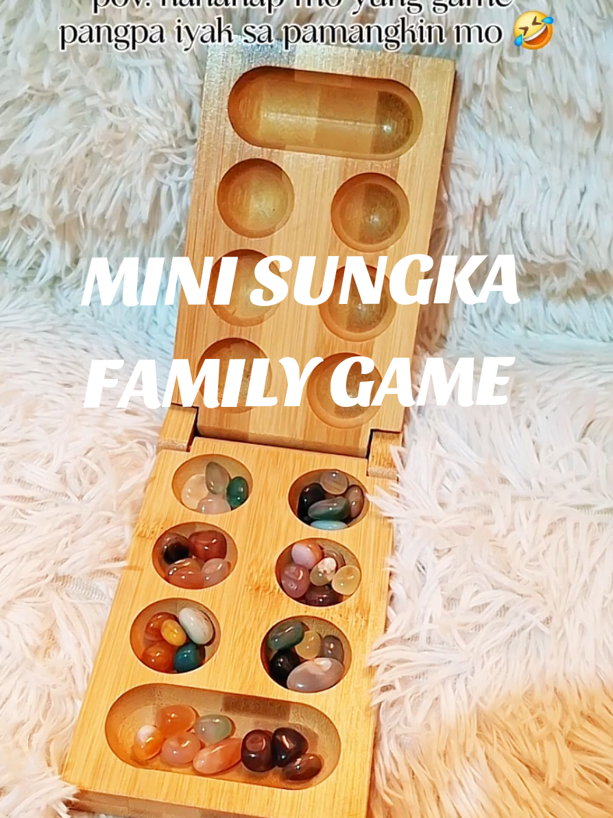 kawawa yung mga pamangkin ko 🤣🤣 umiiyak pag talo.  MANCALA AFRICAN STONE BOARD. (with approximately 48pcs stones) perfect family/friends game #sungka #sungkagame #mancalaafricanstoneboard #stoneboard #familygame 