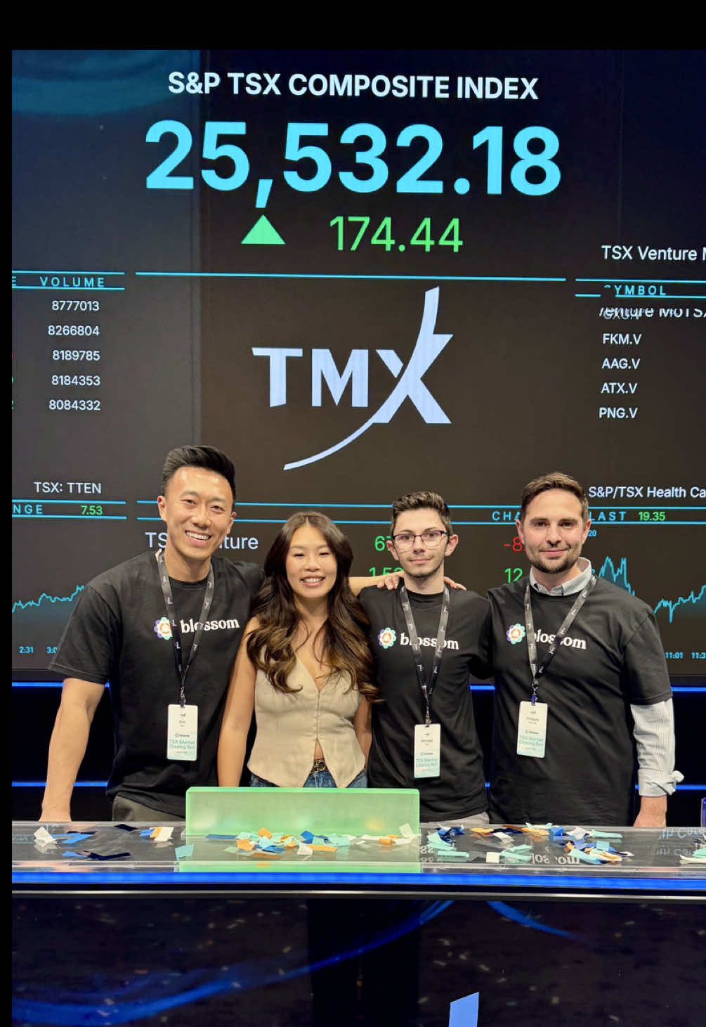 come with me to close the Toronto Stock Exchange!!!!! @blossomsocial @Joyee Yang @Phil | Personal Finance @Tim Johnson @Eric | Personal Finance @CanadianTShirt @bbinvesting 