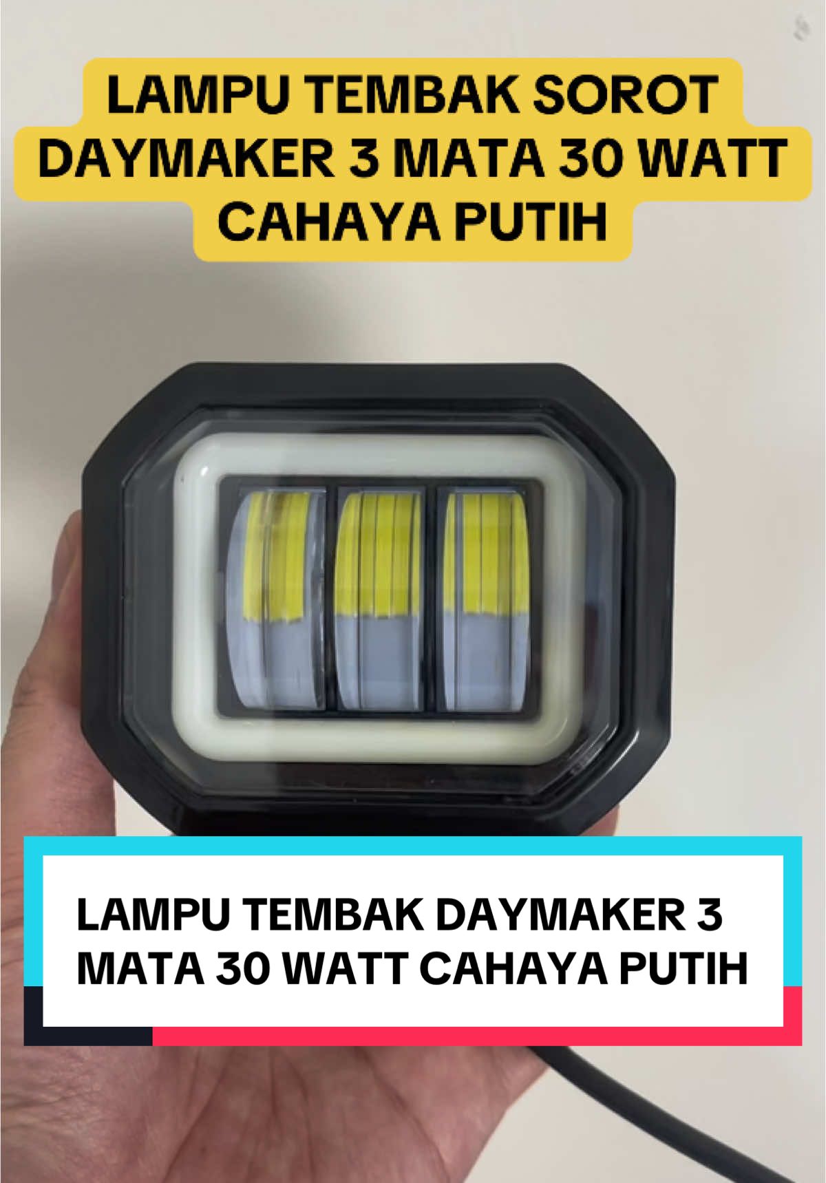 Lampu tembak sorot DAYMAKER 30 watt 3 mata cahaya putih #fyp #masukberanda #lamputembak #lampusorot #lamputembakmobil #lamputembakmotor 