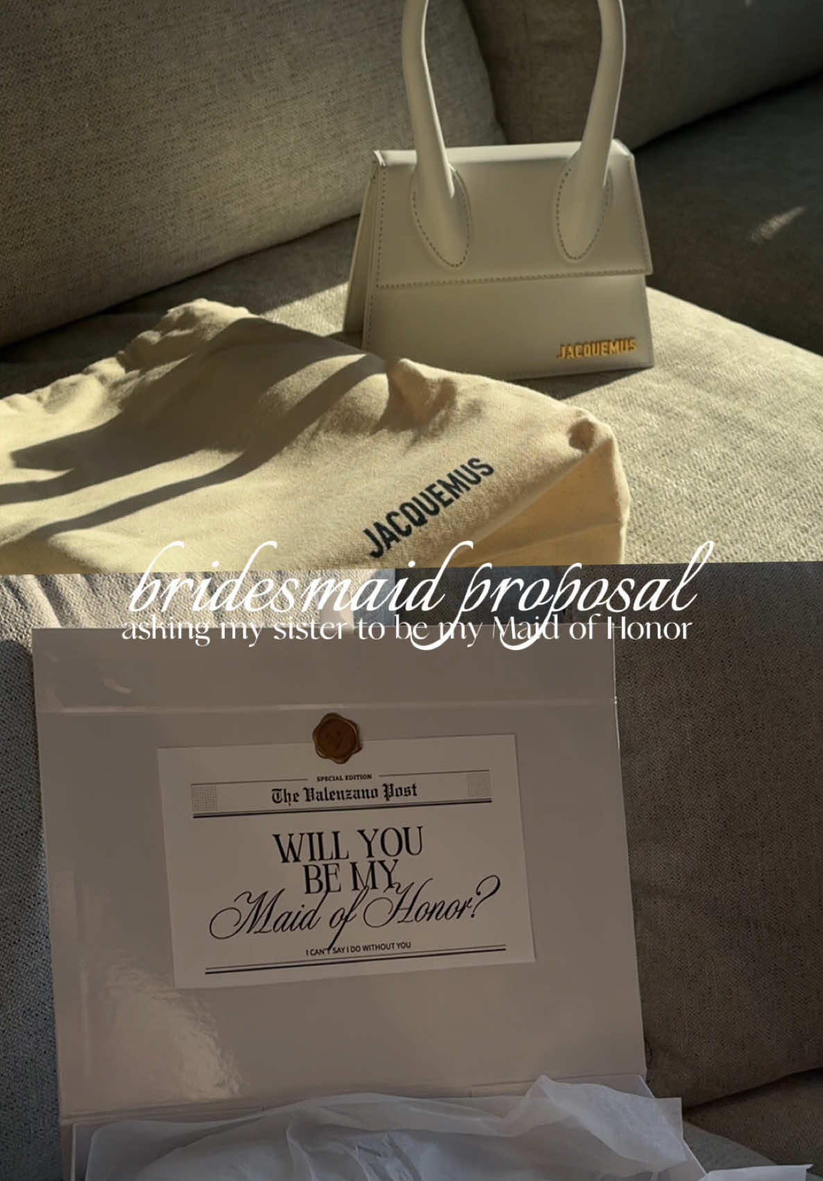 this was so much fun to make and i was so so excited to spoil my big sis!! 🥹💍🤍👰🏻‍♀️🕊️ @FARFETCH #bride #bridaltok #2026bride #phillybride #maidofhonor #maidofhonorproposal #bridetok #bridaltok 