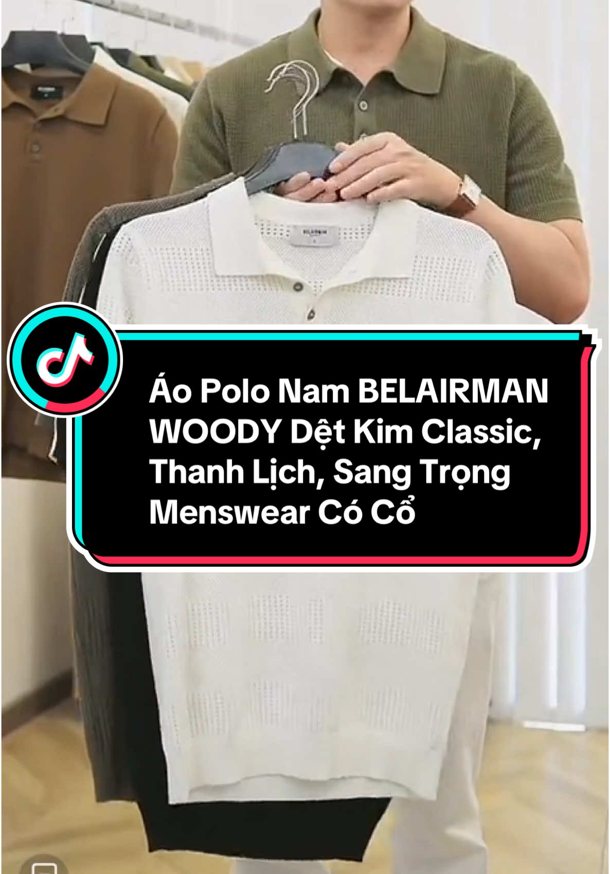 Áo Polo Nam BELAIRMAN WOODY Dệt Kim Classic, Thanh Lịch, Sang Trọng Menswear Có Cổ  #xuhuong 