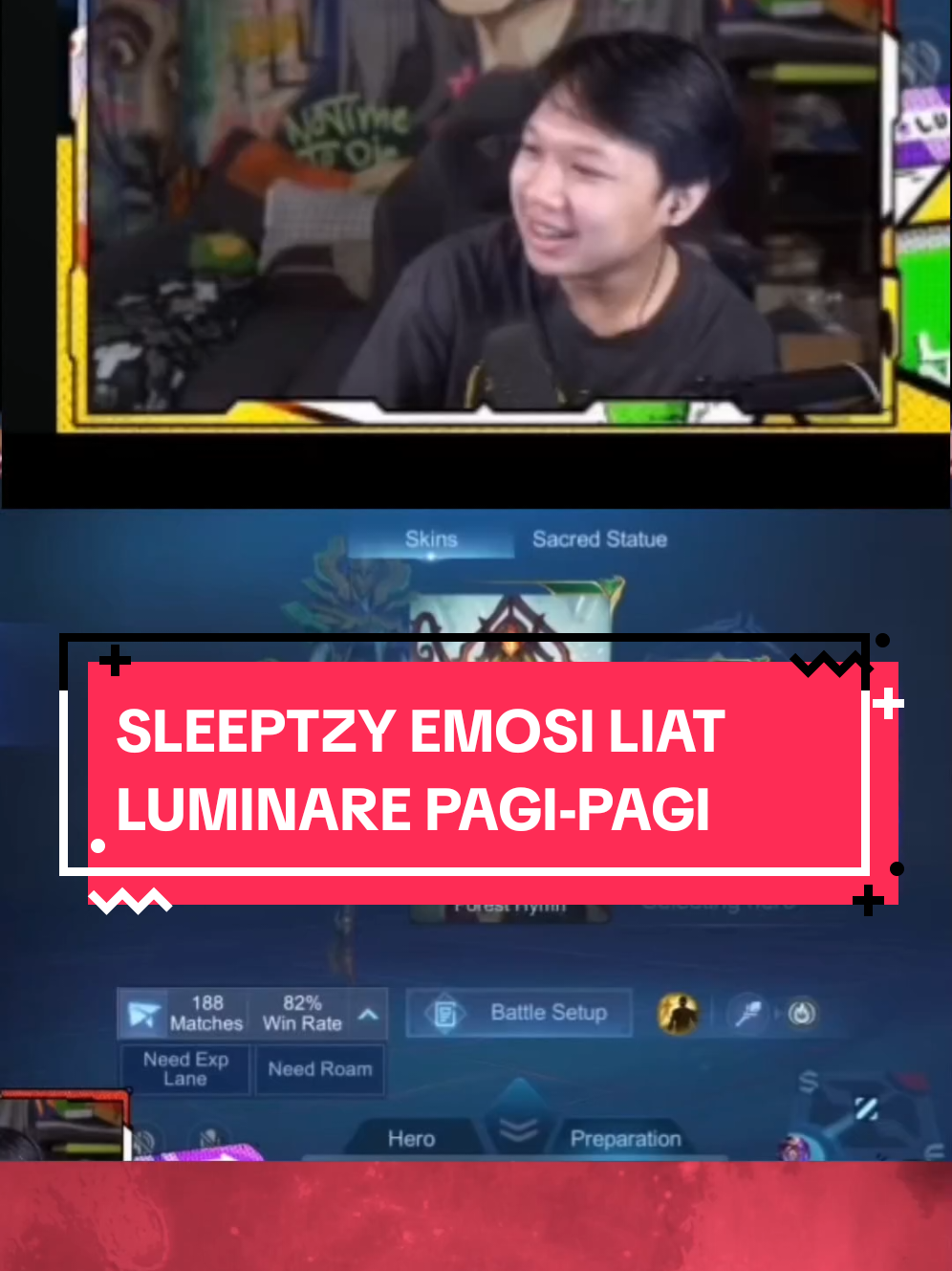 SLEEPTZY EMOSI LIAT LUMINARE | #MLBBxNARUTO #MLBB #MobileLegendsBangBang #kebabclipper 