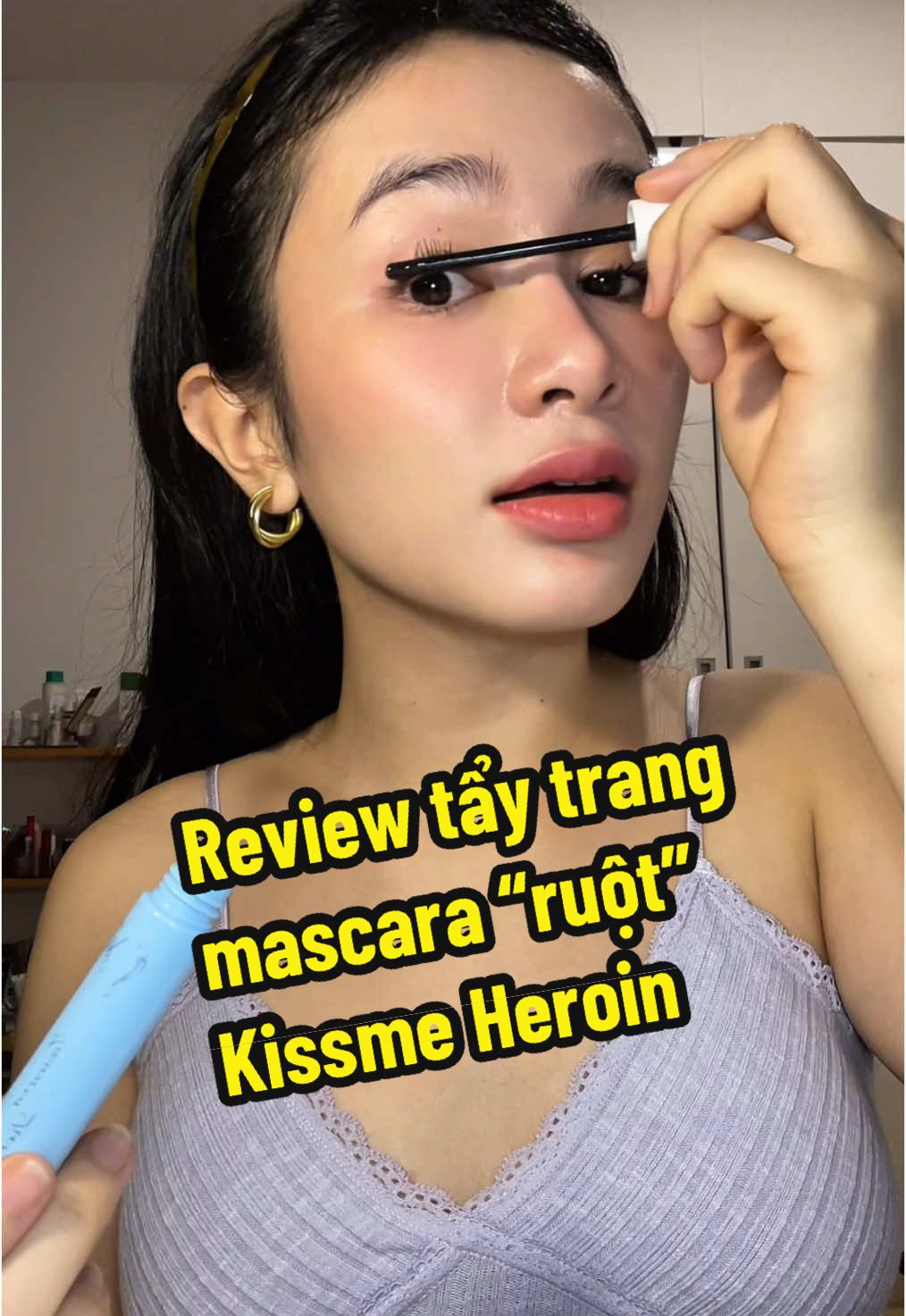 9,5/10 tẩy mascara sạch, dễ, nhanh lắm #fyp #xuhuong #trending #reviewchanthat #taytrangmascara #kissmeheroninemascara 