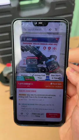 Tiktok đang trợ giá giảm ngay 100K khi các bác đặt máy mài pin boshun