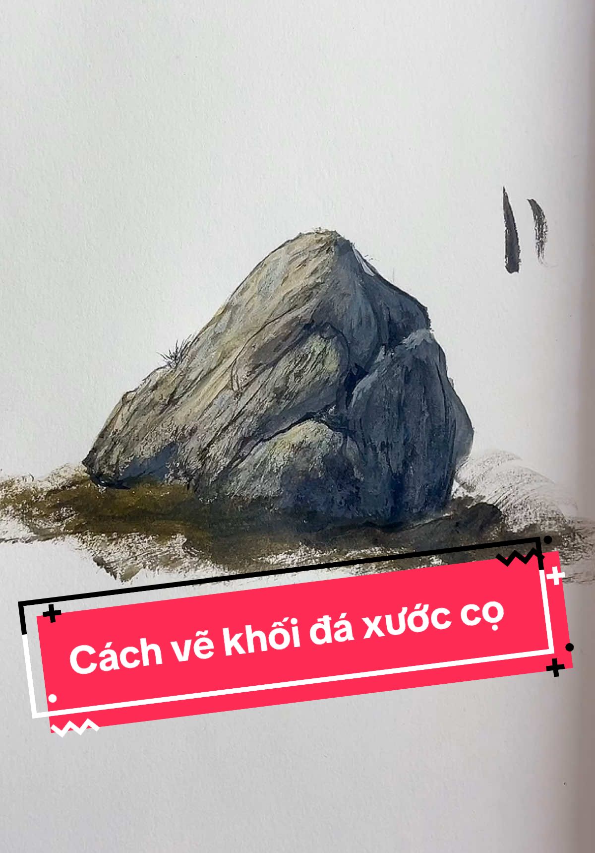 Vẽ khối đá xước cọ#mrtiu #dayve #hocvecoban #dayvetrentiktok #hocvetranhtuong #mrtiudayve #hocvetranh3d #hocveonline #venuituyet #xuhuong #hocvetranh #vekhoida #veda 