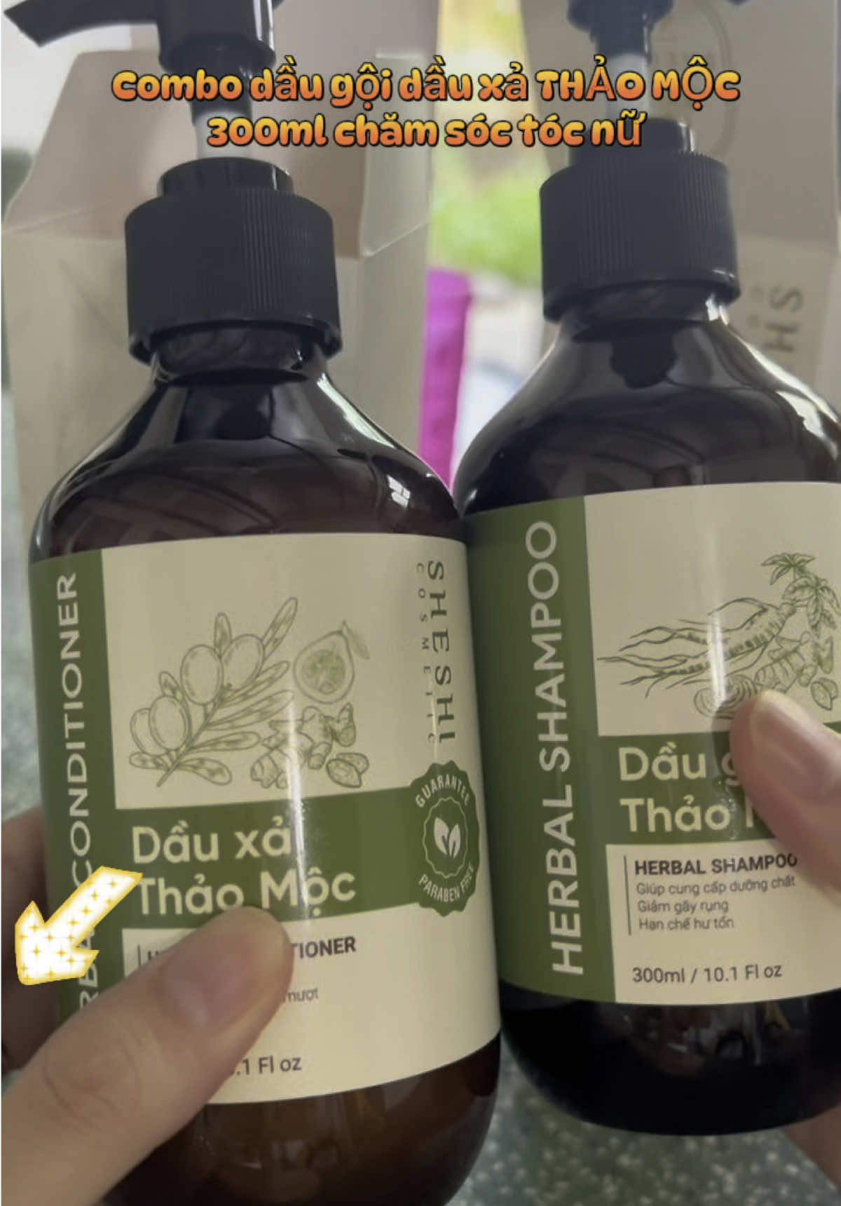 Combo dầu gội dầu xả THẢO MỘC 300ml chăm sóc tóc nữ#viral #xuhuong #fyp #yennhi #daugoithaoduoc 