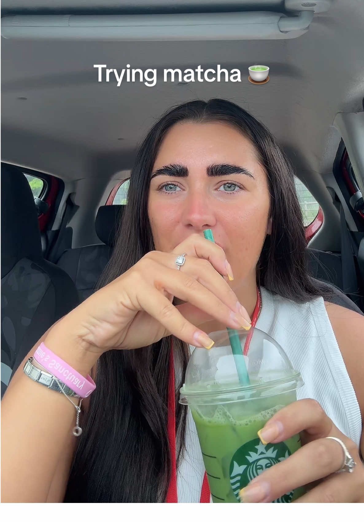 Finally trying a matcha 🍵 #starbucksdrinks #starbucks #matcha #icedmatcha #matchareview #fyp #review 