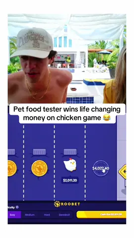 Pet food tester wins life changing money on chicken game 😂 #fyp #kickstreaming #viral #planegame 
