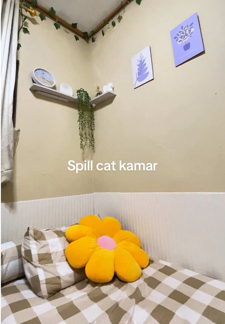 Udah lunas ya aku spill cat kamar nya ✌🏻. Btw kamar aku sebenernya cuman 2,5x2,5 guys asli kecil bgt . #nipponpaint #catrumah #kamaraesthetic 