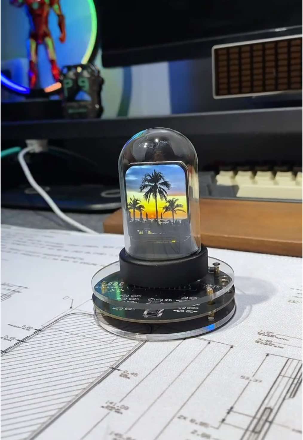 Đồng Hồ LED Phát Sáng Thông Minh Kết Nối Wifi - Trang Trí Bàn Làm Việc Cập Nhật Tự Động Lịch Thời Gian##dongholeddeban#dongho