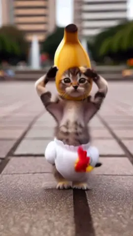chicken banana cat #catdance #petdance #chickenbanana #チキンバナナ #猫ダンス 