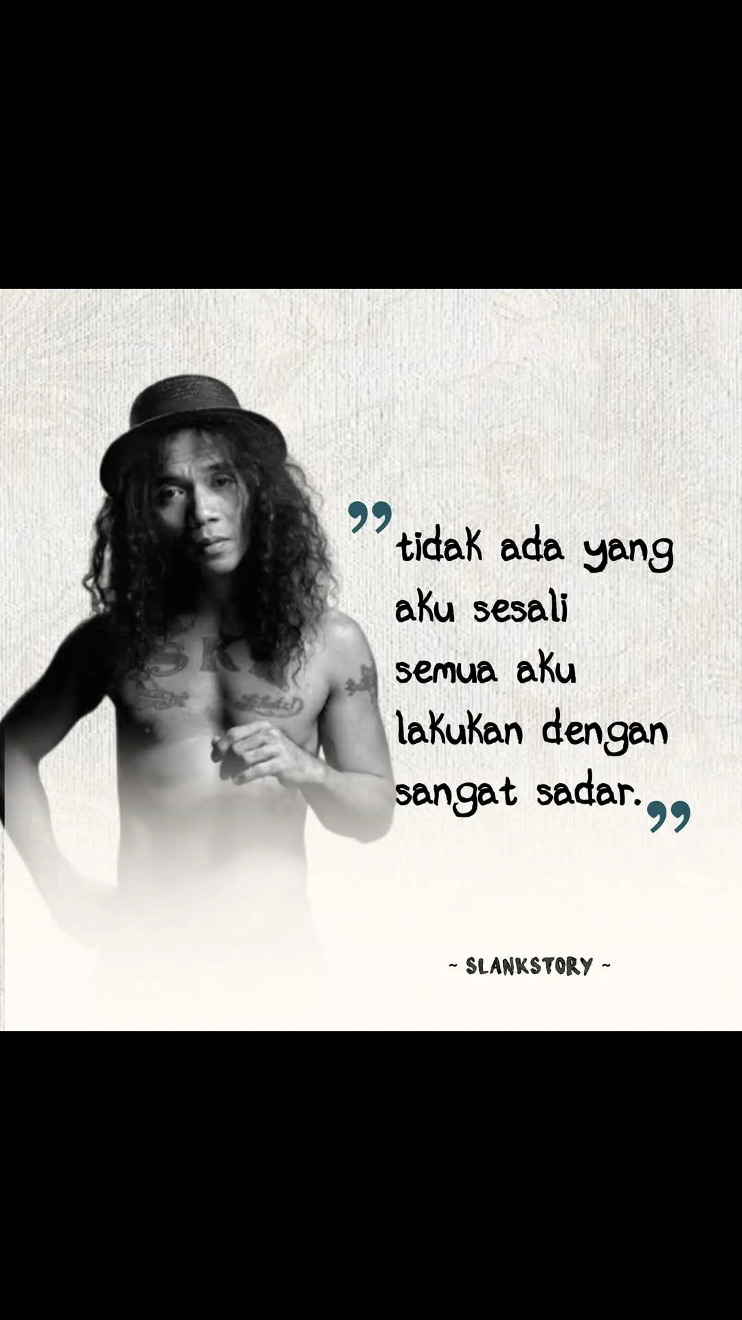 tidak ada yang aku sesali semua aku lakukan dengan sangat sadar @penggemar berat #slank #slankstory #kakaslank #quotes #quotesindonesia #quotesgram #beranda #tiktok #facebook #sorotan #musik #musikindonesia #rocknroll