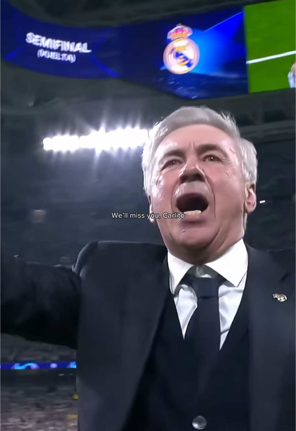 Thank you for everything, you’ll forever remain in our hearts, Carlo.  #ancelotti #carloancelotti #missyou #madrid #goodbye #fyp 