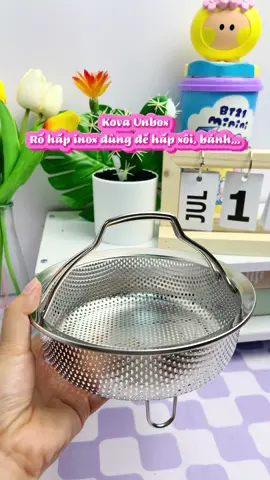 Rổ hấp bằng inox dùng để hấp xôi, bánh, rau củ,… nhà nào cũng nên có 1 cái rổ hấp quá là tiện luôn ạ #rohap #rohapinox #ro #inoxtag #tiktokindia #kovaunbox 