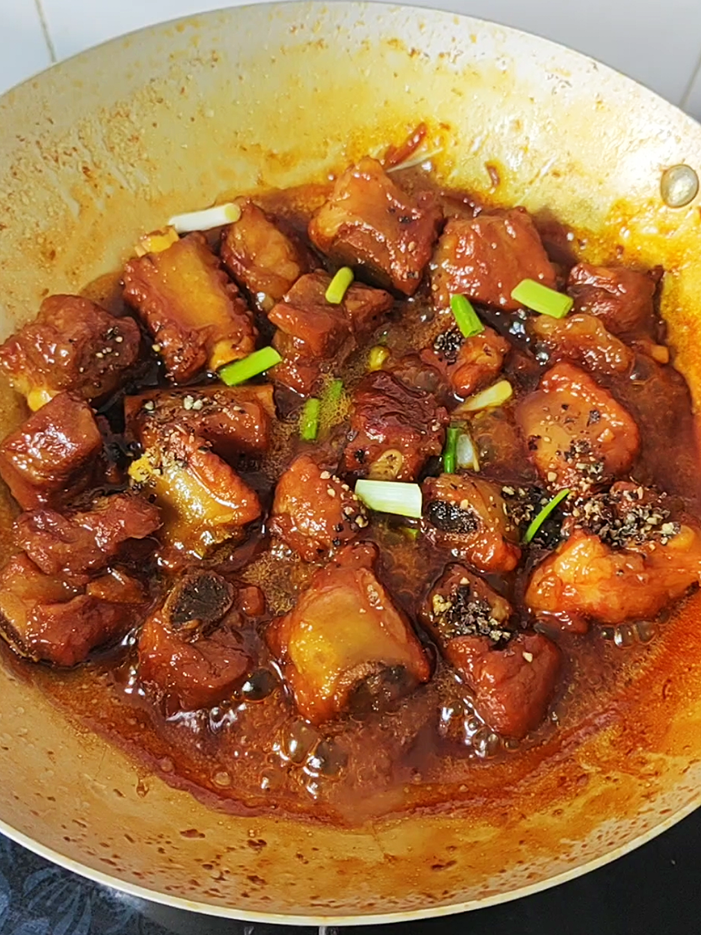 sườn non kho khô tiêu #monngonmoingay #nauancungtiktok #xuhuong #comnha 