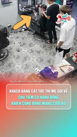 Chủ tiệm ứng xử hài hước khi khách cắt tóc bị mẹ gọi về #hongchuyendoday #voh #tinmoimoingay