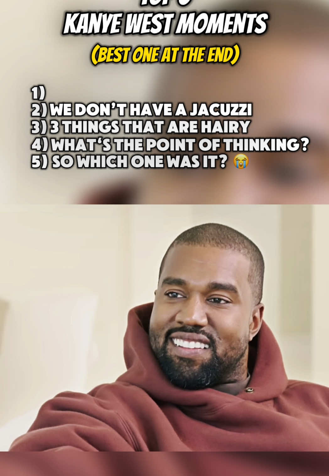 Top 5 Kanye West Moments! #top5 #ranking #kanyewest #kanyewestfunnymoments #kanyecousin