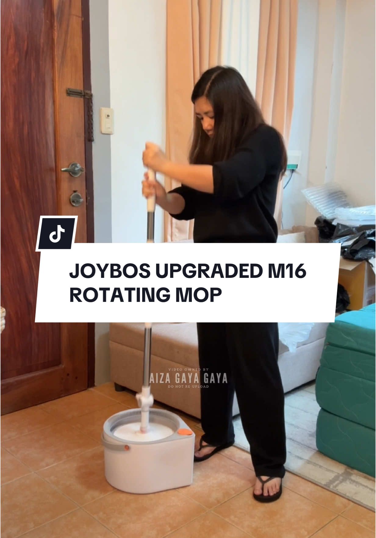 Sisipagin ka talaga gamitin etong upgraded rotating mop ng @Joybos 🤩 #aizagayagaya #aizatesting #aizareview #cleaning #tiktokcleaning #homecleaning #CleanTok #M16upgrade #joybosphilippines #M16Plus
