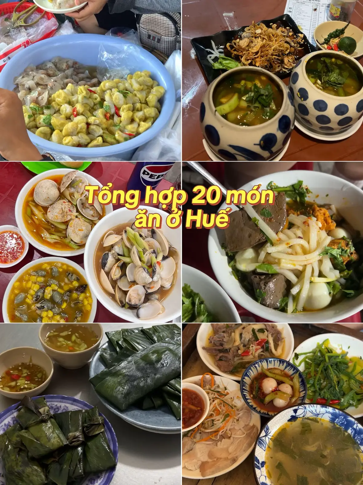 Gợi ý cho mấy bà 20 món tui đã ăn thử ở Huế trong chuyến đi vừa rồi. #hue #checkinhue #xuhuong #huefood #amthuchue #travelhue 