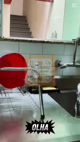 Escorredor De Louças Pratos Cozinha Duplo Cromado / Preto Pia Porta Talher... #achadinhos #escorredordelouças #shopee