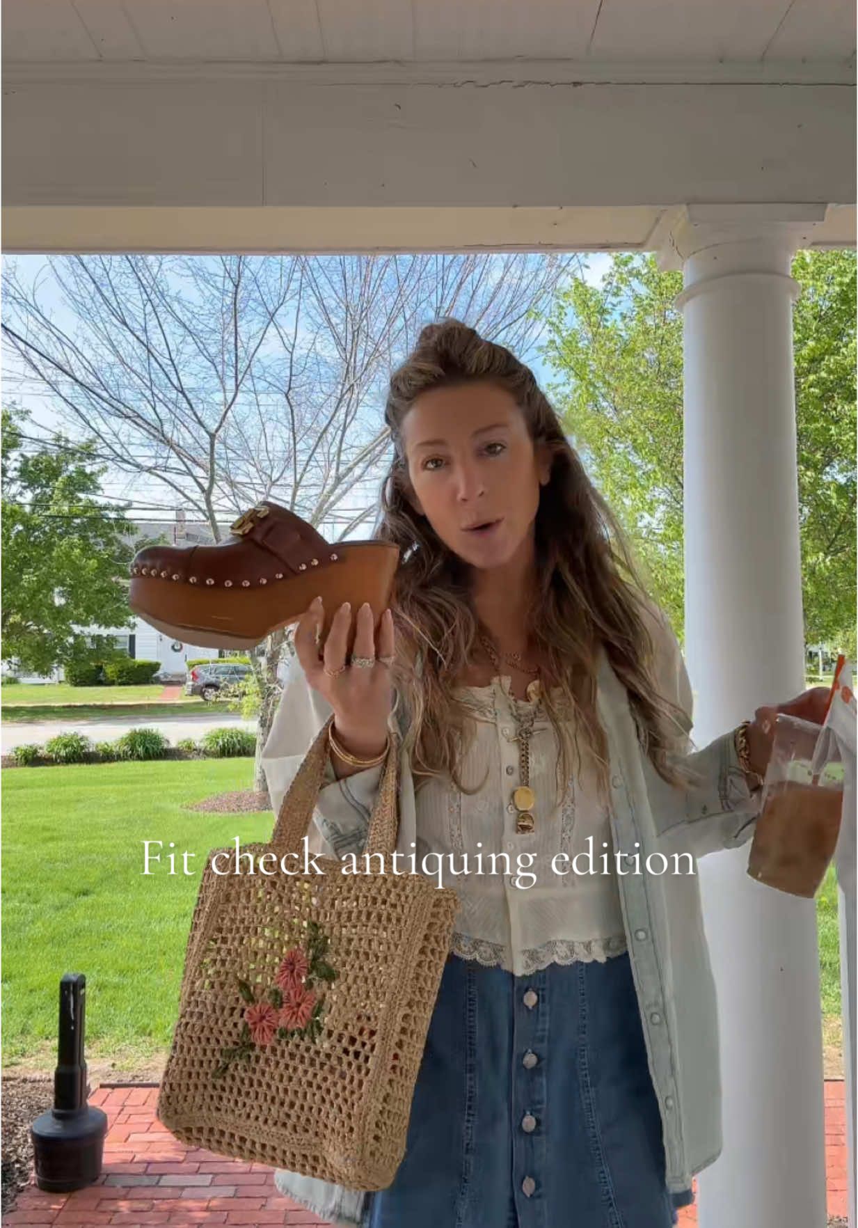 Day 2 at brimfield antique show fit check #antiquing #fitcheck #vintage #denim 