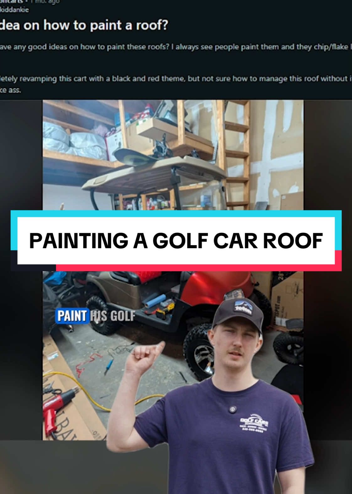 How do you paint the roof of a golf car? #Golfcar #golfcart #golfcartlife #golfcars #electric #gas #paint