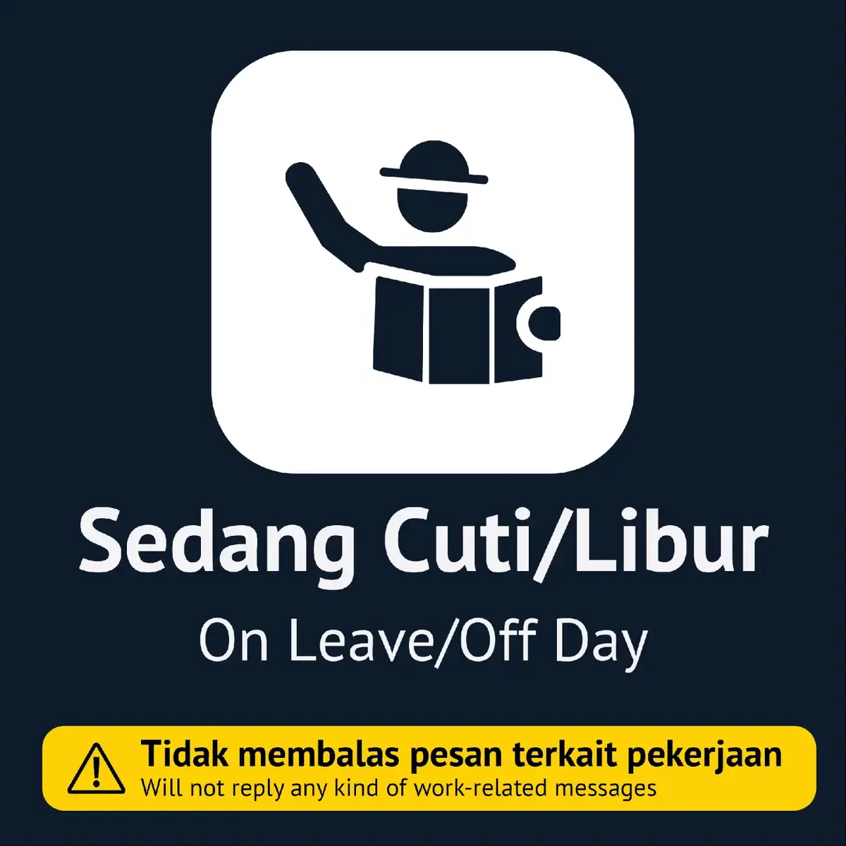 Ganti profil sesuai situasi dan kondisi biar 'fans' mu nggak ngambek karena telat dibales hahaha #stock #profil #foto #profilwhatsapp #whatsapp #cuti #onleave #libur 