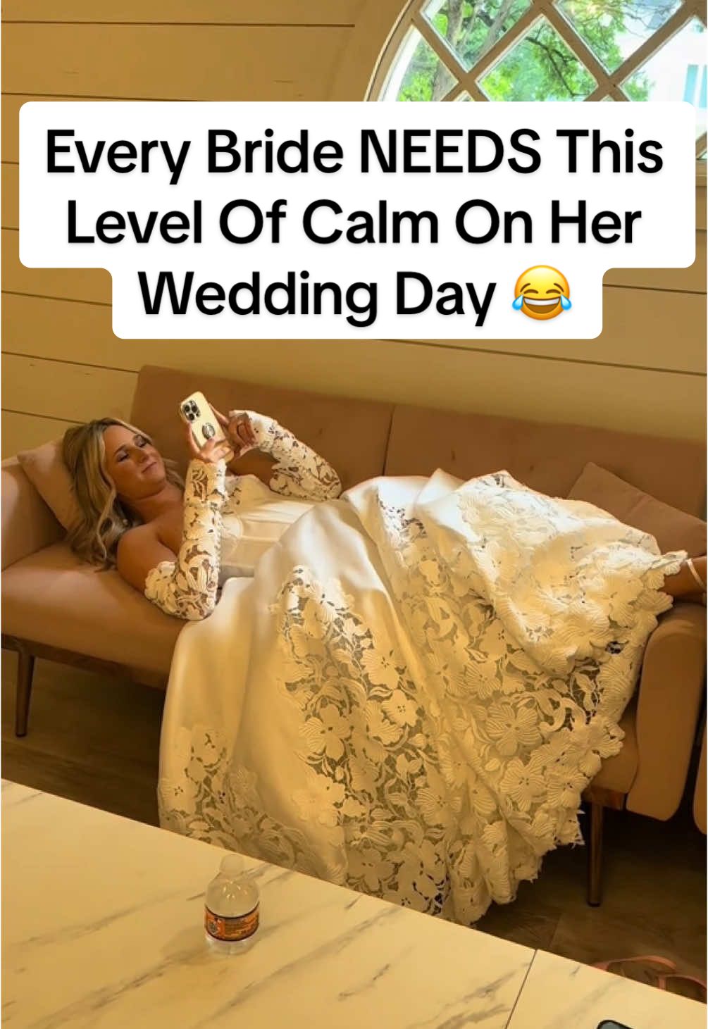 As she should! 👏 Halle (@Halle_burkeman) was not letting the wedding day jitters get to her! 😂  🎥: @macy woodby  Visit lovestoriestv.com or click the link in bio to see more hilarious real wedding videos.  #weddingdayjitters #weddingplanning #bridetobe #weddinginspo #weddingday 