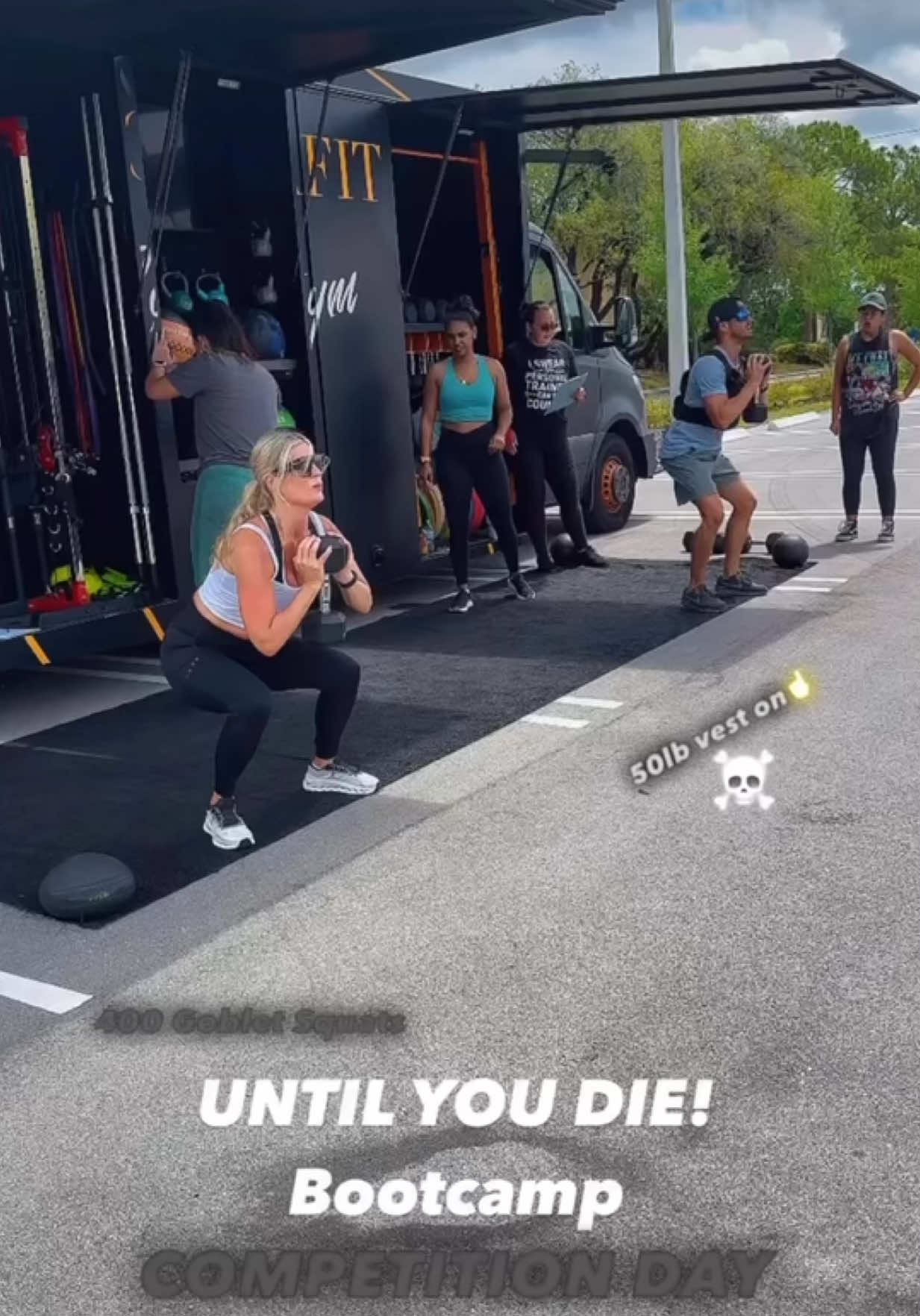 We had to perform 400 goblet squats simultaneously between four individuals in this specific section of the competition. My legs were on fire.   🔥  #bootcamp #competition #training #GymTok #getfit #progress #over40 #workingout #fitnessmotivation #fitnessjourney #genx #fitnessclub 