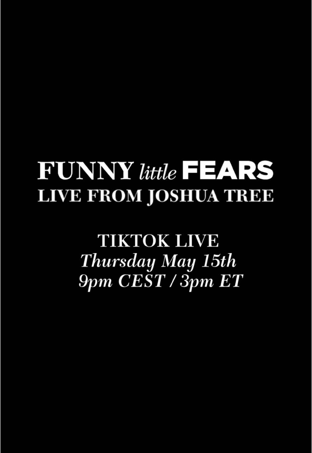 Watch my exclusive live performance on TikTok this Thursday 9 pm CEST. 