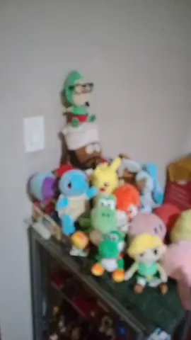 My collection of plushies, toys, and other crap I'm a 40 year old man #collection #plushie #toys #actionfigures #southpark #pokemon #zelda #link #mario #yoshi #kirby #pikachu #eevee #squirtle #amiibo #starwars #gremlins #gizmo #stripe #finalfantasy #kingdomhearts #sesamestreet #dragonball #fyp