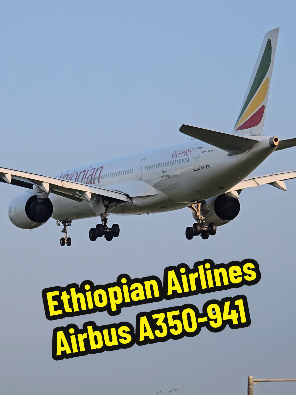 Ethiopian Airlines Airbus A350-941 landing at Heathrow Airport ✈️ #airbus #airbusa350 #aviation #airplane #lhr #ethiopianairlines #ethiopian 