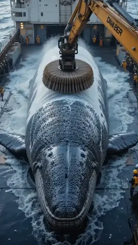 Brush Clean Massive Whale #animals #whale #rescue #BarnacleRemoval #rescue #shark #northsea #saveocean #animalrescue #ProtectDolphins #WildlifeRescue #usaexplore #