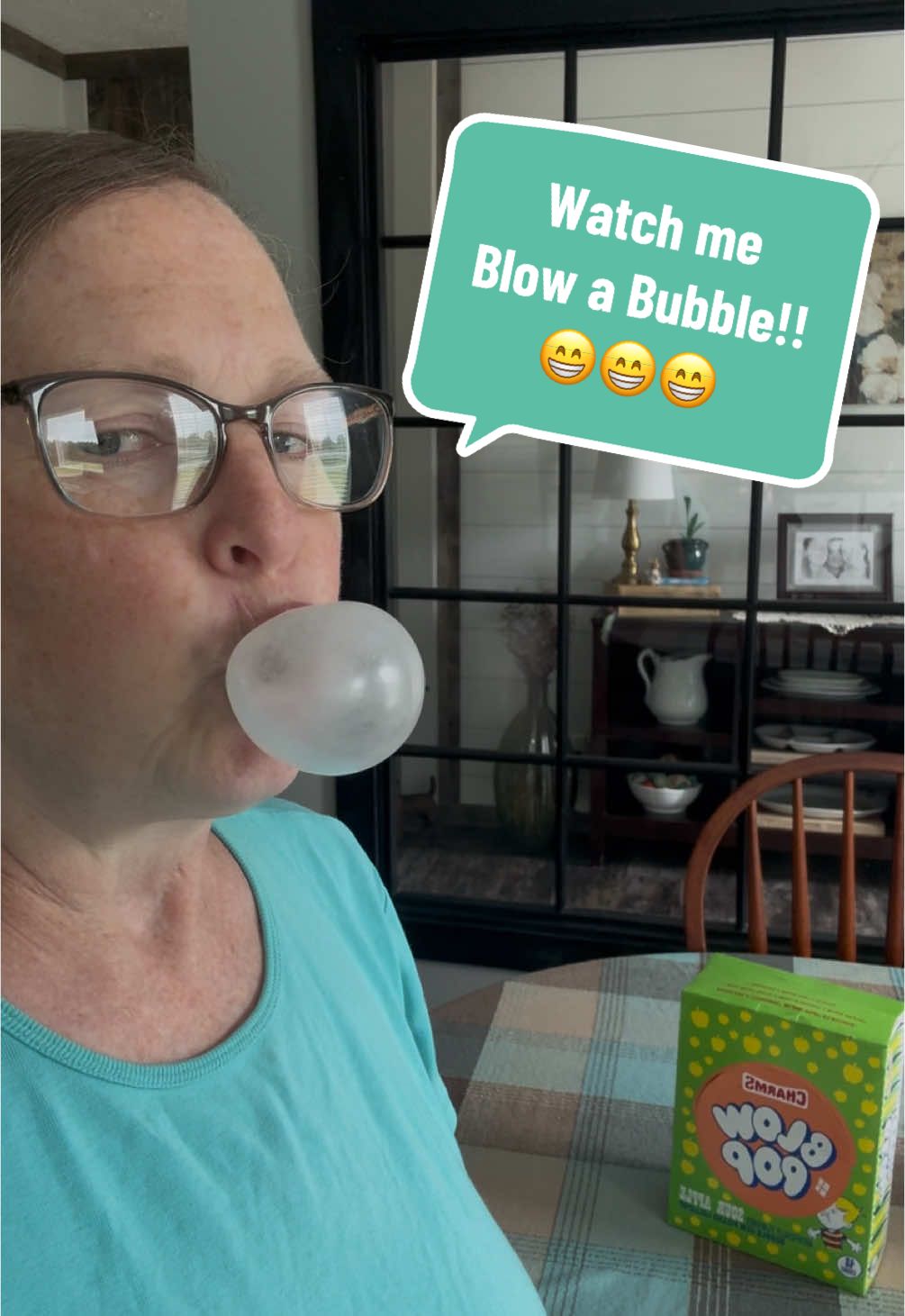 I bought Brad a whole box of his favorite Blow Pops (green apple, of course)… but couldn’t resist sneaking one for myself. Had to see if I’ve still got it—and yep, the bubble game is strong!                                    Who else grew up measuring success by how big your bubble could get?                         #goviral  #greenapple                  #BlowPop #b#bubblegum#NostalgiaVibesS #StillGotIt